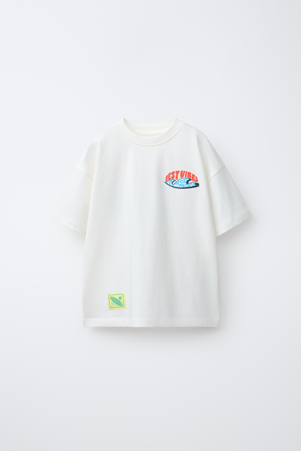 ZARA ФУТБОЛКА BEST VIBES, БЕЛЫЙ