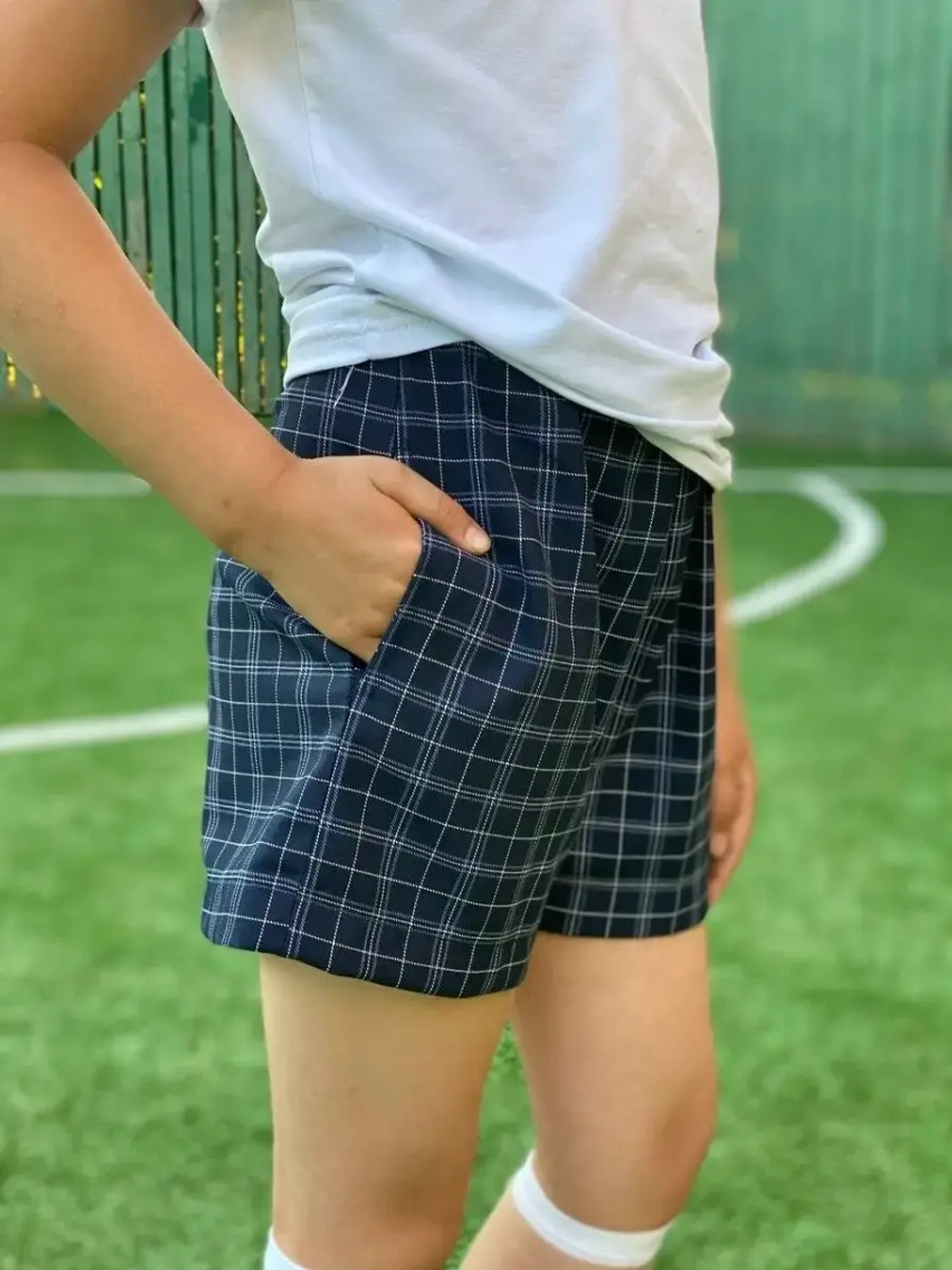 Шорты школьные в клетку