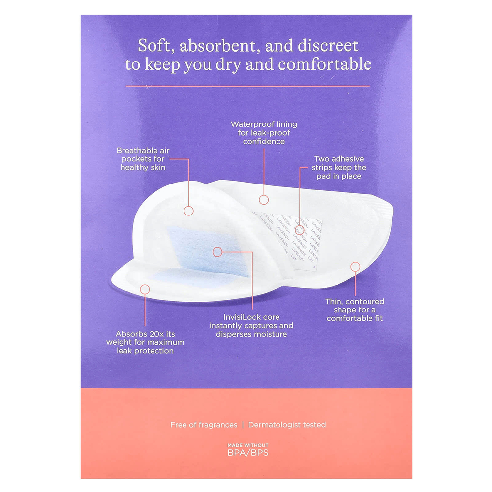 Lansinoh, Прокладки для кормления Stay Dry, 60 прокладок в индивидуальной упаковке