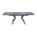 Стол раскладной Bridge (140+40+40), керамика глянцевая Lemurian Blue