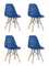Eames Style DSW синий пластик, стальной каркас, натуральный массив бука
