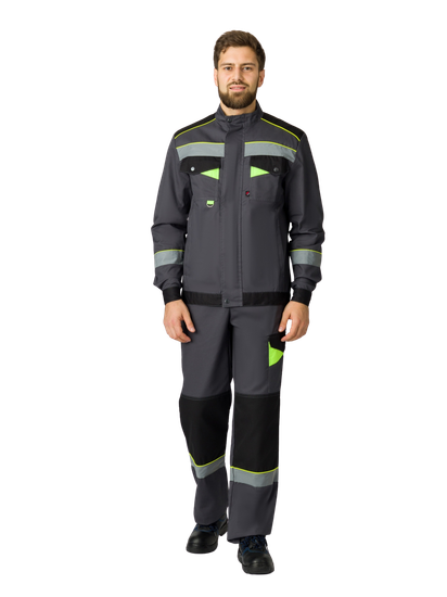 Костюм "Ховард-1" брюки (т.серый/черный/лимон)