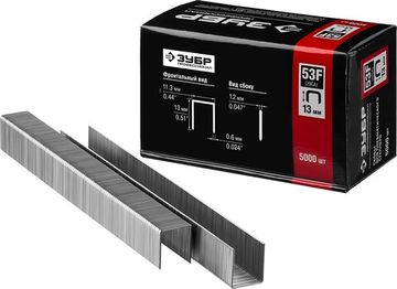 ЗУБР тип 20GA (53F/D/056) 13 мм, 5000 шт, скобы для степлера, Профессионал (31950-13)