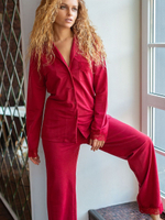 Стильный домашний комплект (Размер: S) (Цвет: бордовый)
