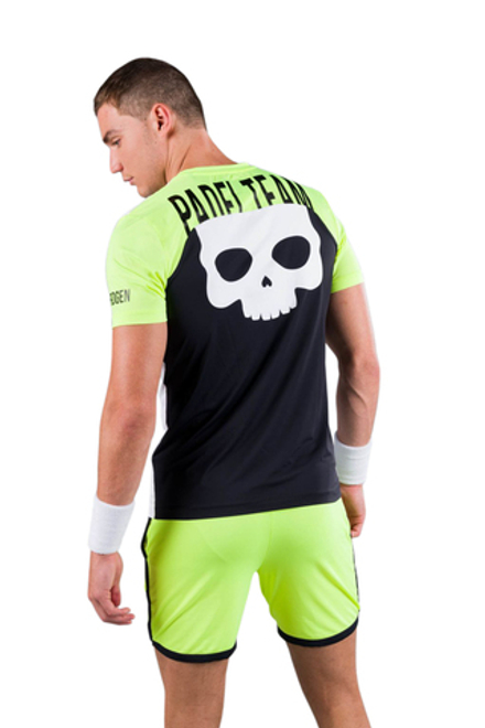 Теннисная футболка Hydrogen Padel Team Tech Tee Man - white/yellow fluo