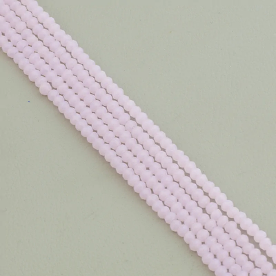 Нитка Чешский хрусталь 42 см. 3 мм. (Без замка) - Розовая