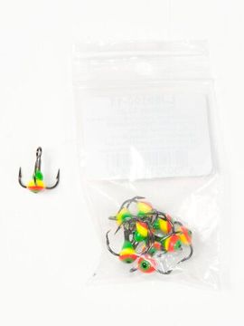 Крючок-тройник для приманок Lucky John с каплей цвет. разм.010/11