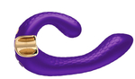 Фиолетовый гибкий вибростимулятор MIYO с двумя моторами - 18,5 см.