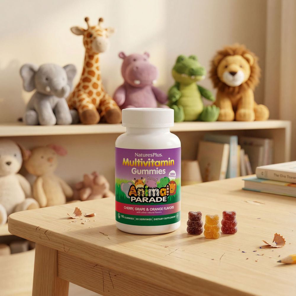 NaturesPlus, Animal Parade®, мультивитамины, со вкусом вишни, винограда и апельсина, 90 жевательных таблеток
