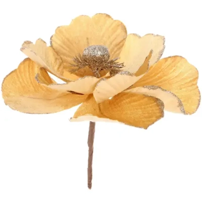 Украшение новогоднее «Пуансеттия - Нежное прикосновение» 17 см, Золото