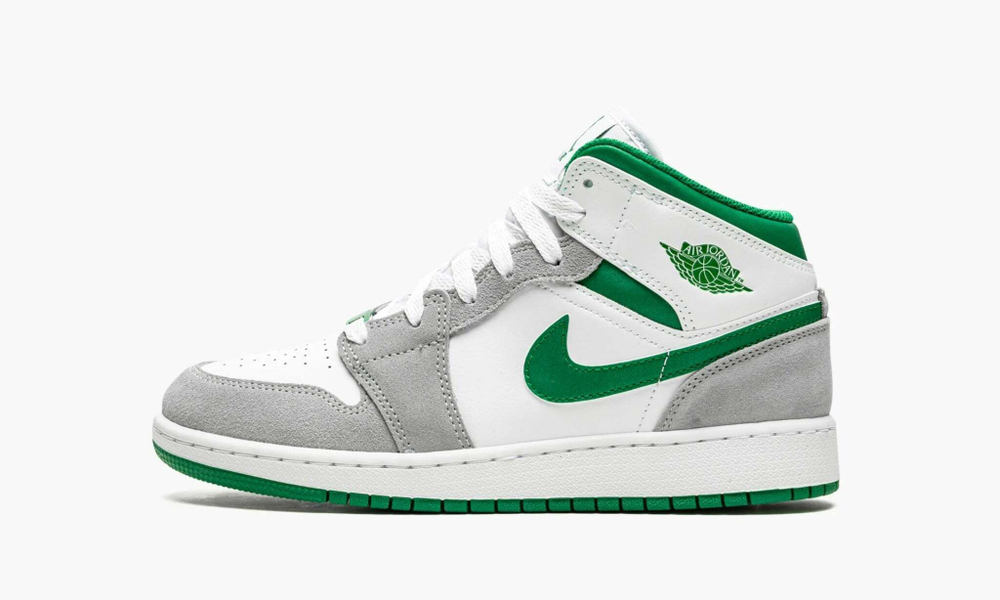 Air Jordan 1 Mid SE GS "White Pine Green Smoke Grey"