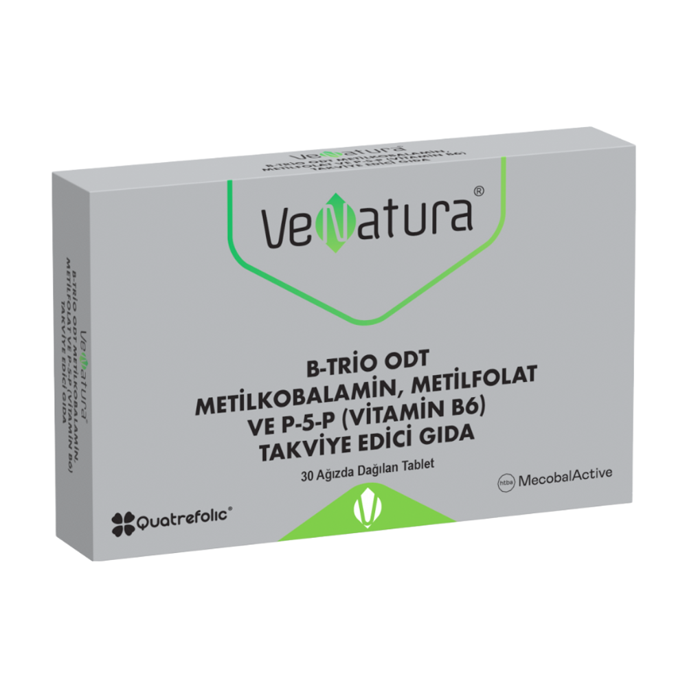 Бтрио ОТД Метилкобаламин, Метилфолат и P-5-P (Витамин B6) 30 таблеток (VeNatura)