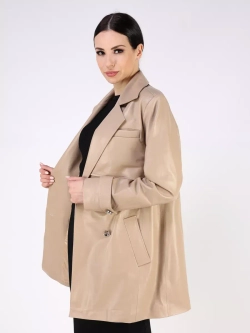 Кожаная куртка осень Турция тренч короткий