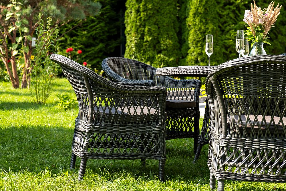 "Эспрессо–150 S" обеденная группа плетеная, цвет графит