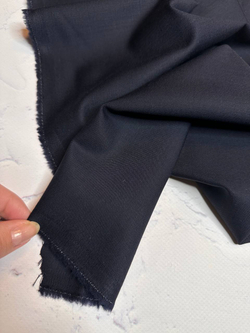Костюмно-плательная однотонная шерсть с эластаном (L.Piana, 95%шерсть/5%эластан, Темно-синяя ночь, 148, 220 гр/м2)