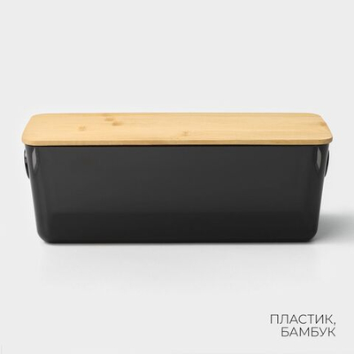 Черный контейнер для хранения с крышкой «Лаконичность» (28,5х11х10,5 см) (Цвет: не задано)