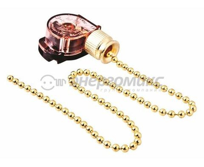 Rexant Выключатель для бра с цепочкой 270мм золото 32-0102