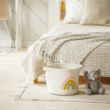 Корзина для хранения SL Home «Радуга», плетёная, ручной работы, 30×40×25 см, белая