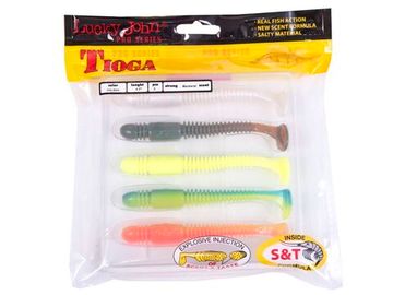Виброхвосты съедобные LJ Pro Series TIOGA 4.5in (11,4 см), цв. MIX1, 5 шт.
