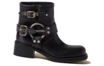 MIU MIU Vintage-Look Leather Ankle Boots