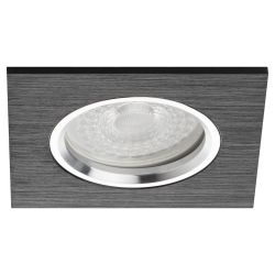 KL57 SL/BK Светильник ЭРА литой алюминевый MR16,12V/220V, 50W серебро/черный