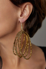 Серьги круги из золотого венецианского стекла, замок петля