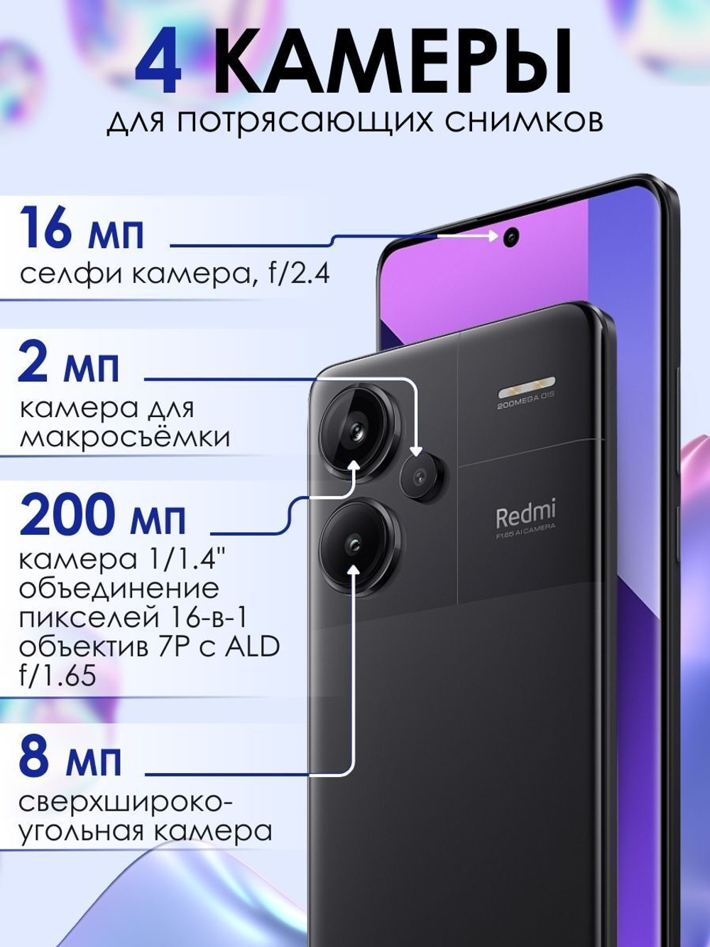 Смартфон Xiaomi Redmi Note 13 Pro Plus 5G 8/256Gb сиреневый