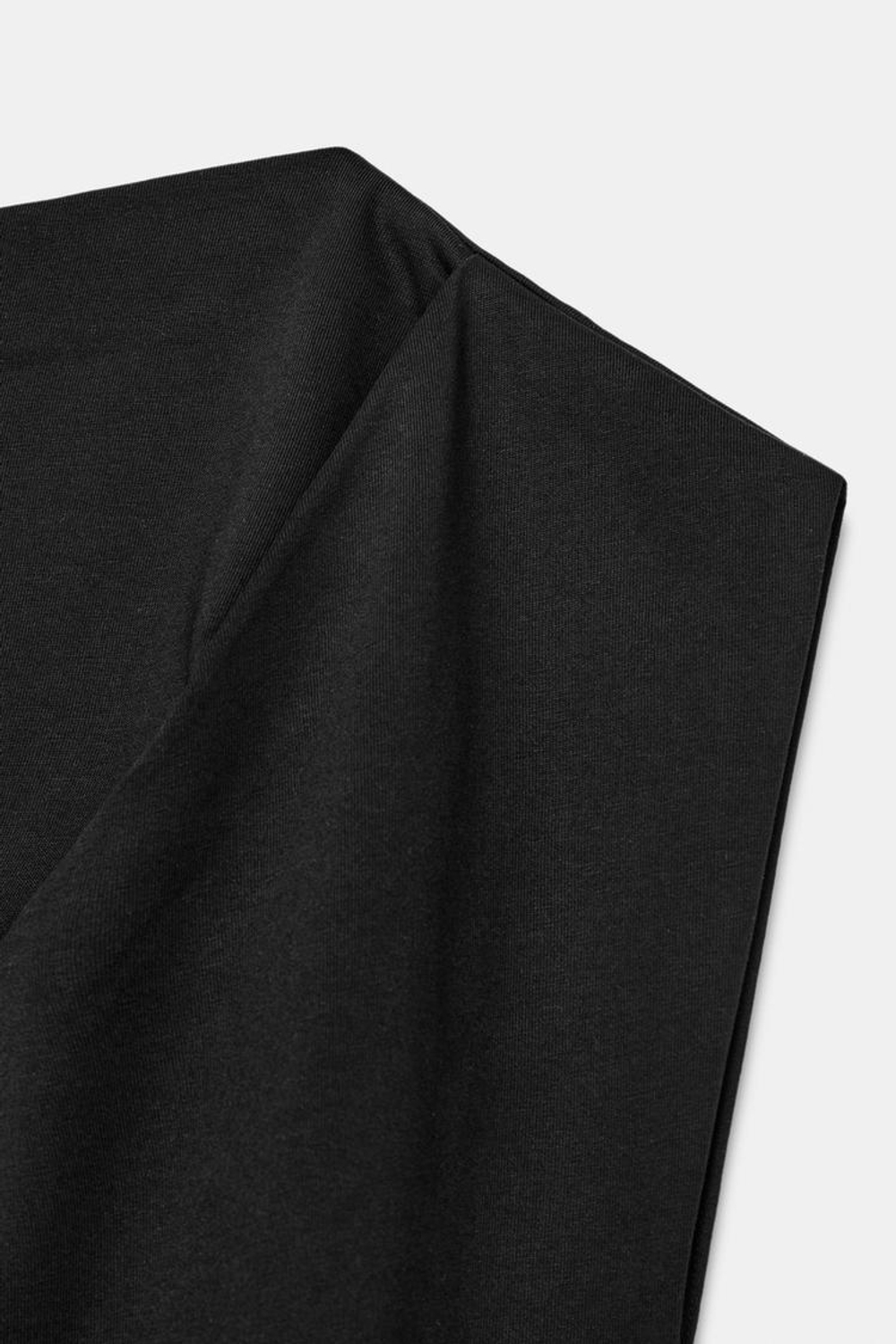 ZARA ТОП ИЗ ХЛОПКА С ДРАПИРОВКОЙ, ЧЕРНЫЙ