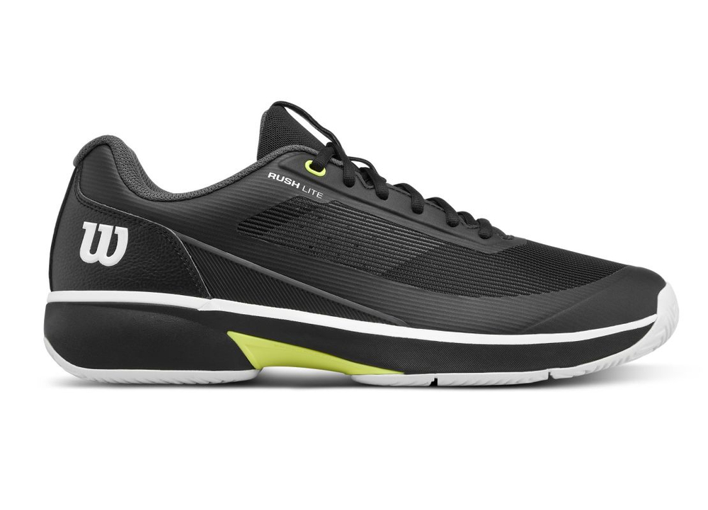 Мужские кроссовки теннисные Wilson Rush Lite 5 - black/white/safety yellow