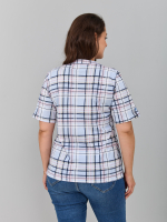 Блузка БЛ-122/голубой-корклетка