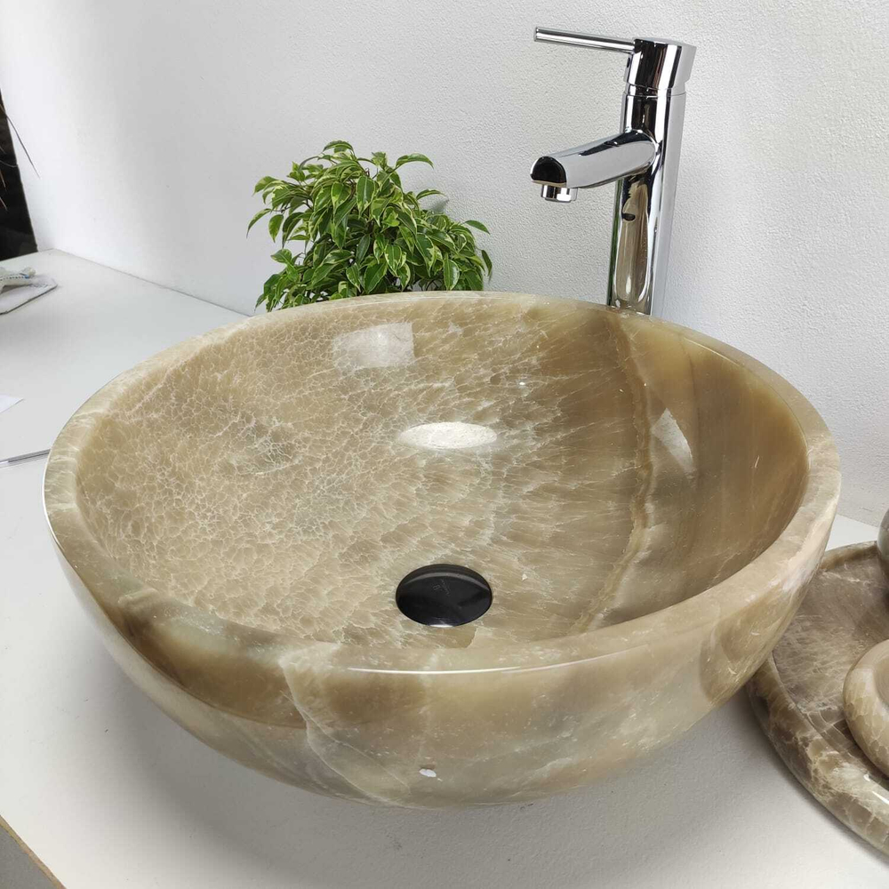Раковина из оникса Bowl Grey Medium TinLip BO-61040 45*45*17