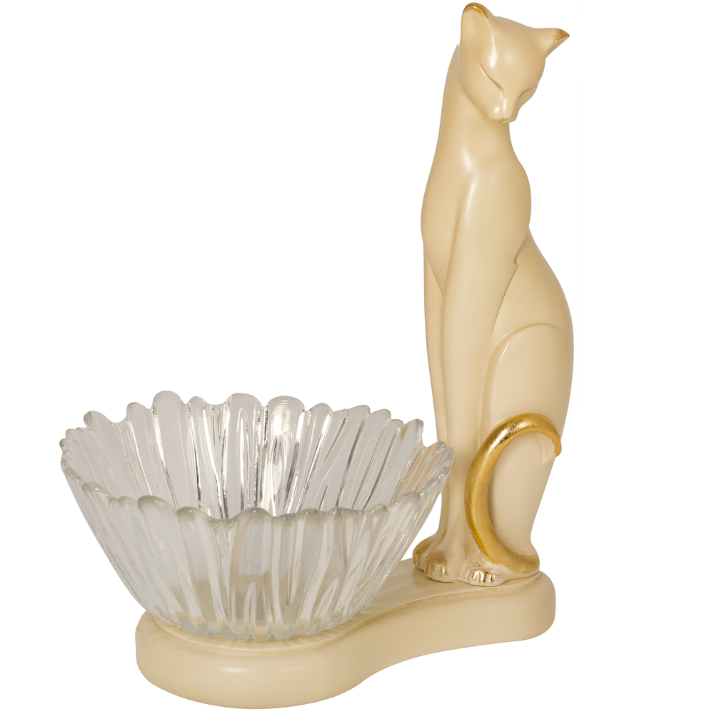 Фруктовница-конфетница Кошка Шелби Айвори