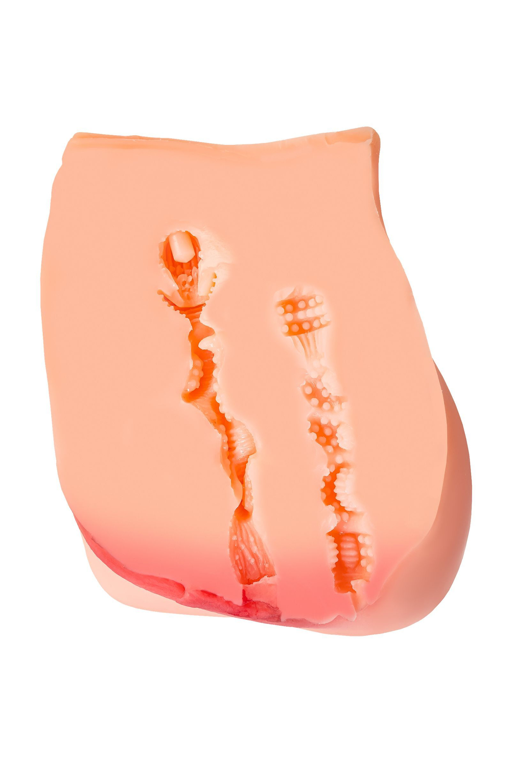 Телесный реалистичный мастурбатор-полуторс с 2 любовными входами (Цвет: телесный)