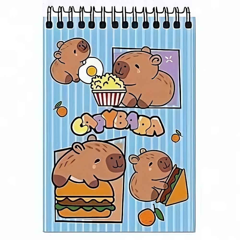 Блокнот А6 60л."Капибара" на гребне, целлюлозный картон (Центрум)