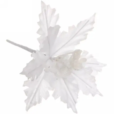 Украшение новогоднее «Пуансеттия-Чародейка» 15 см, Белый