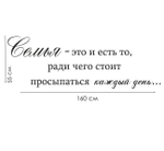 Надпись на стену  "Семья -это и есть то"