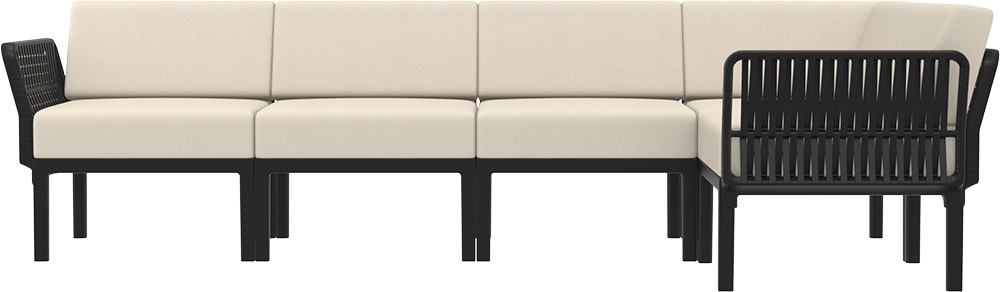 Комплект пластиковой мебели Siesta Contract Portofino Lounge Corner, черный, бежевый