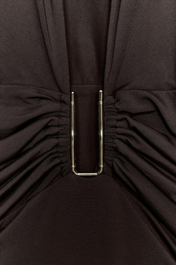 ZARA БОДИ ИЗ ПОЛИАМИДА С ДРАПИРОВКОЙ, ТЕМНЫЙ ХАКИ