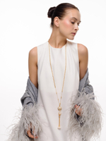 Колье "Round Shine Brush Pearl" Gold