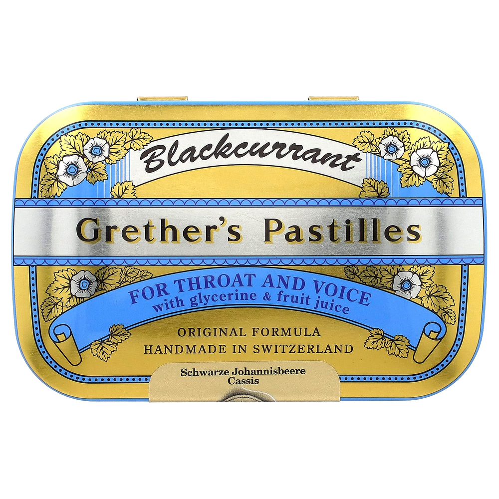 Grether's Pastilles, для горла и голоса, черная смородина, 24 пастилки, 60 г (2 1/8 унции)
