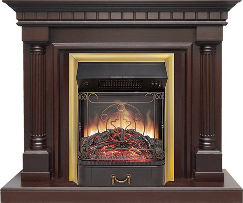 Каминокомплект Dallas - Темный дуб с очагом Majestic FX M Brass