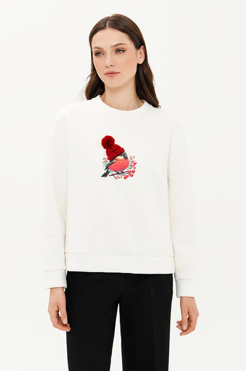 23437 Свитшот женский (молочный)