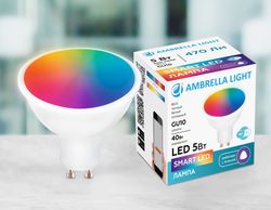 Ambrella Светодиодная лампа MR16 с голосовым управлением и RGB подсветкой Present 207500 Серия: MR16