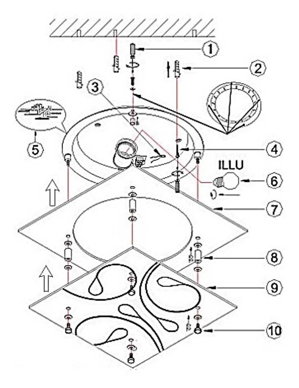 Накладной светильник Globo Jasmina 40408
