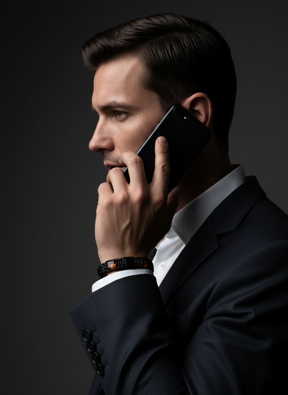 Мужской браслет на руку из янтаря. Браслет из формованного янтаря