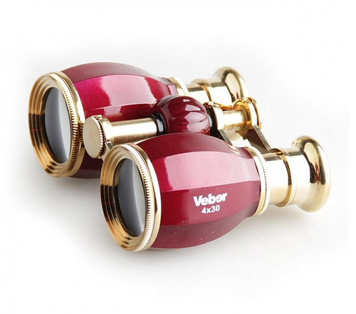 Бинокль Veber БГЦ 4x30 А01 вишня/золото с фокусировкой