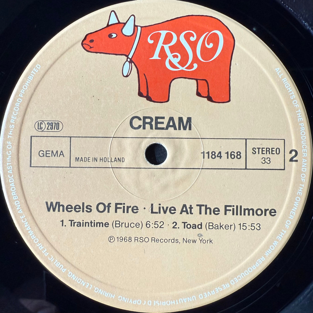 Cream ‎– Wheels Of Fire 2LP (Германия)