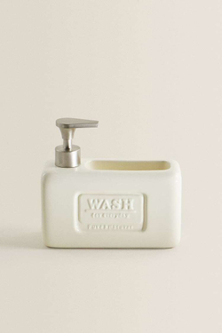ZARA HOME ДОЗАТОР ЖИДКОСТИ ДЛЯ МЫТЬЯ ПОСУДЫ С КОНТЕЙНЕРОМ, КРЕМОВЫЙ