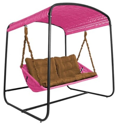 Качели DeckWOOD Sky Bed Lite (розовый, подушка коричневая)