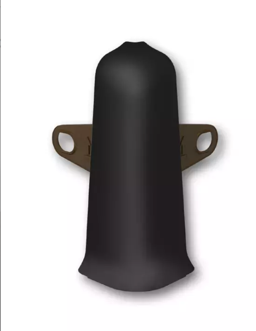 Угол наружный с крепежом для плинтуса 85мм "Деконика", 007 Черный